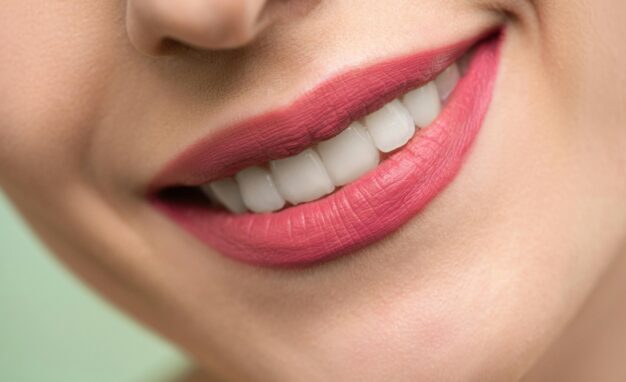 Woman smiling with naturally white teeth